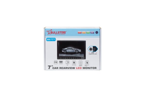 BS 777 | 7” Bullstone Car Rearview LED Monitor with HD LED Camera
