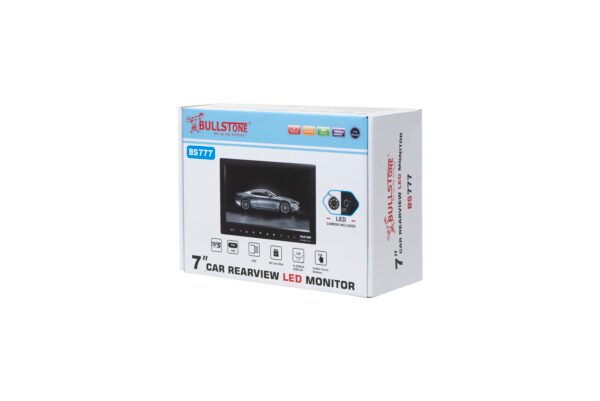 BS 777 | 7” Bullstone Car Rearview LED Monitor with HD LED Camera - Image 2