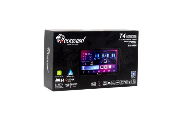 RS 999N Premium 9"/10" Android Car Multimedia Player with 4GB+64GB, Android 14, QLED Display