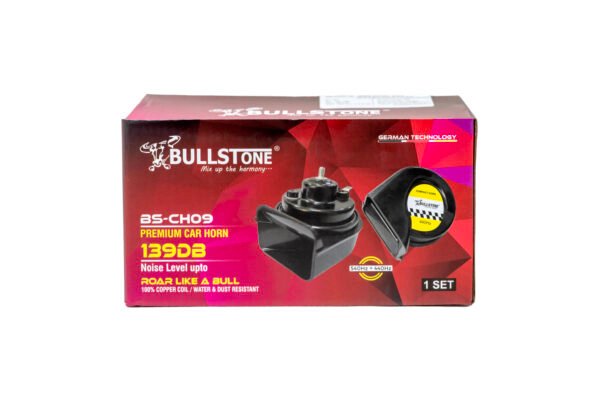 BS-CH09 Bullstone Premium Dual Tone Car Horn - 139DB, Copper Coil, Universal Fit